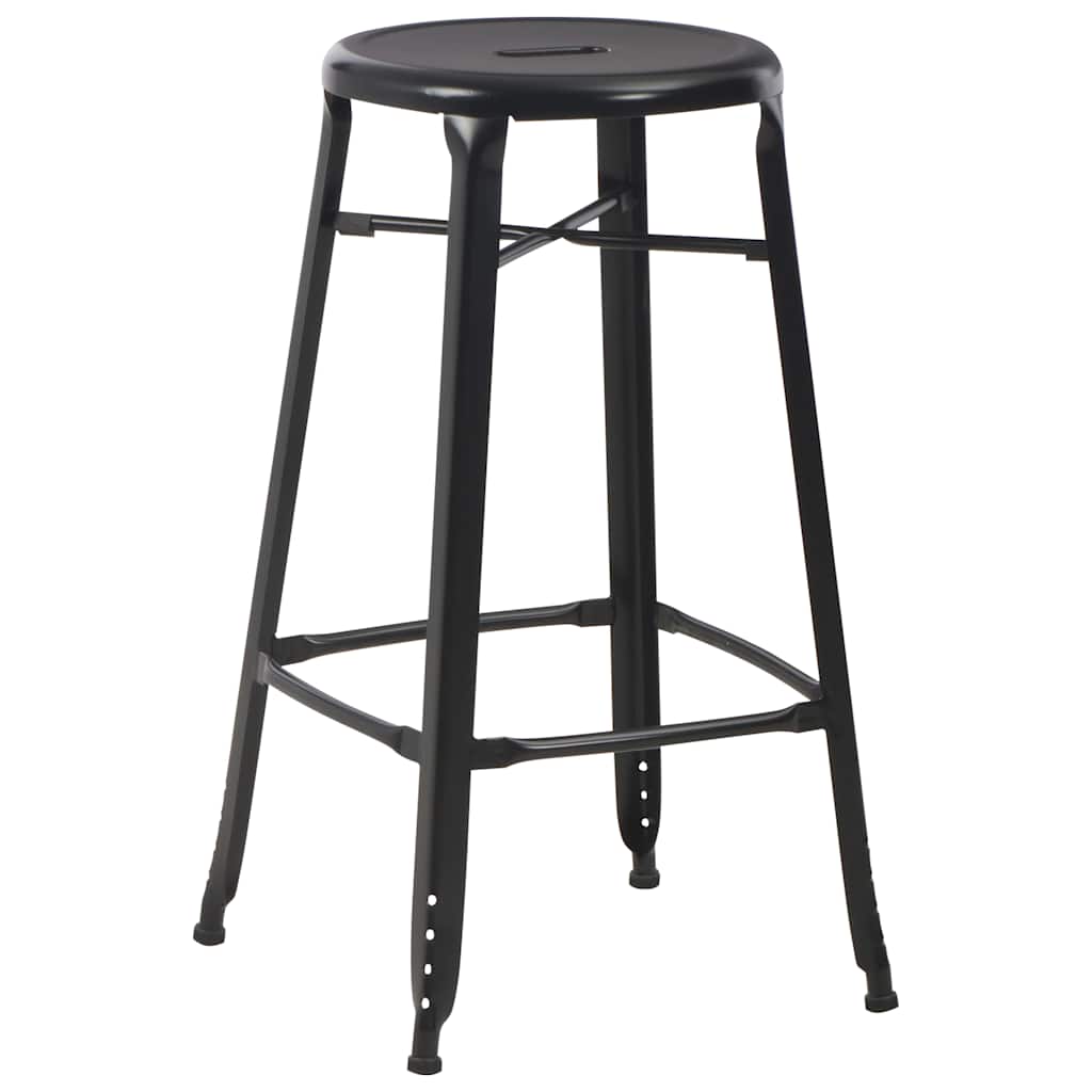 vidaXL Bar Stools 6 pcs Black Steel - 42 x 42 x 71 cm