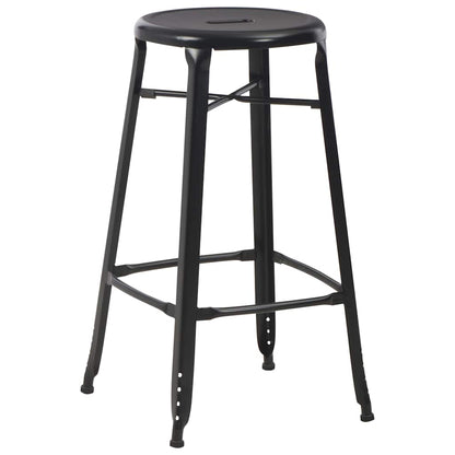 vidaXL Bar Stools 6 pcs Black Steel - 42 x 42 x 71 cm
