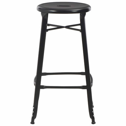 vidaXL Bar Stools 6 pcs Black Steel - 42 x 42 x 71 cm