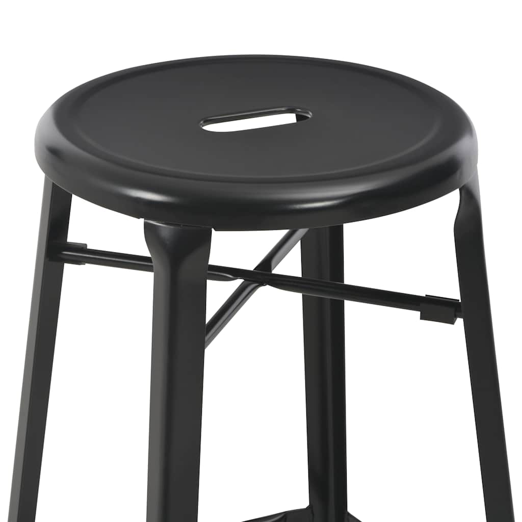 vidaXL Bar Stools 6 pcs Black Steel - 42 x 42 x 71 cm