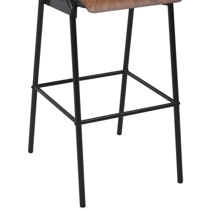 vidaXL Bar Stools 6 pcs Solid Plywood Steel - Black - 41.5 x 59 x 116.5 cm