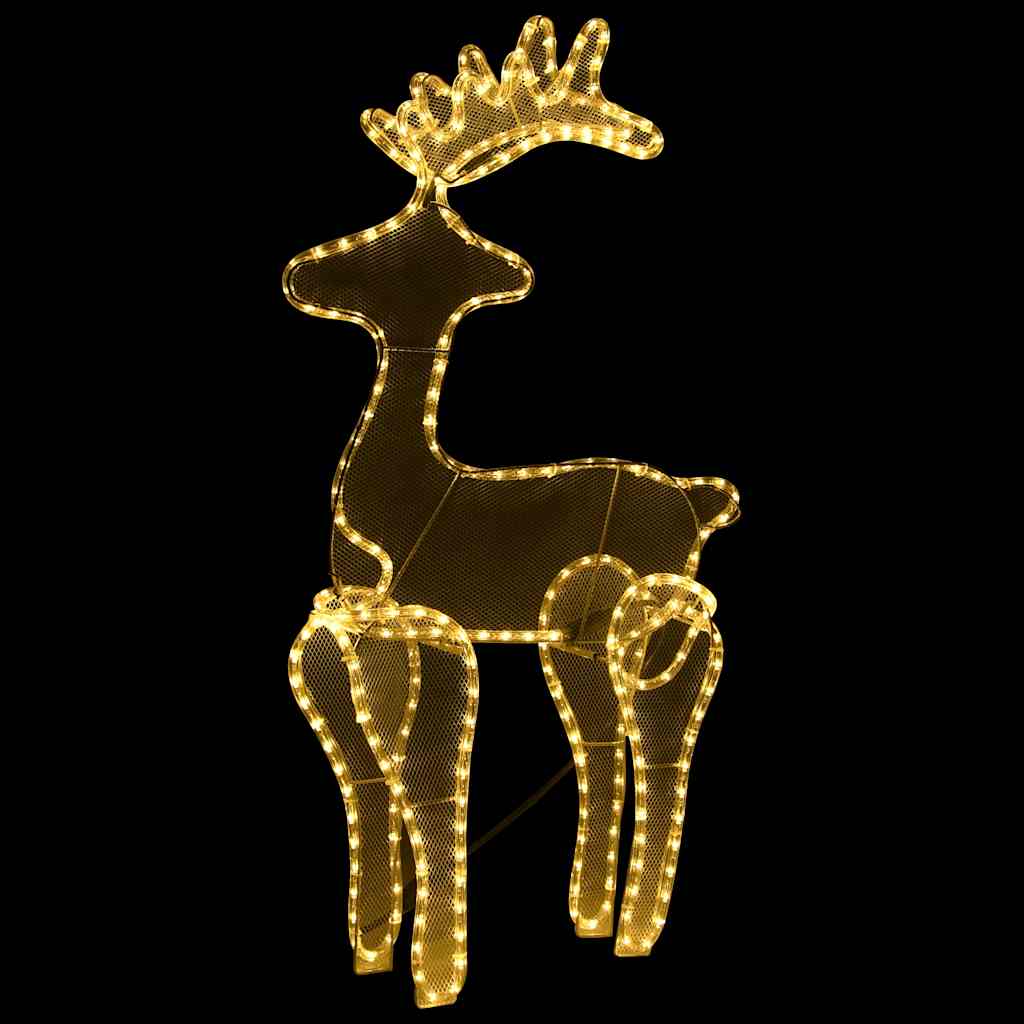 vidaXL Reindeer Christmas Decoration with Mesh 306 LEDs 60x24x89cm - warm white