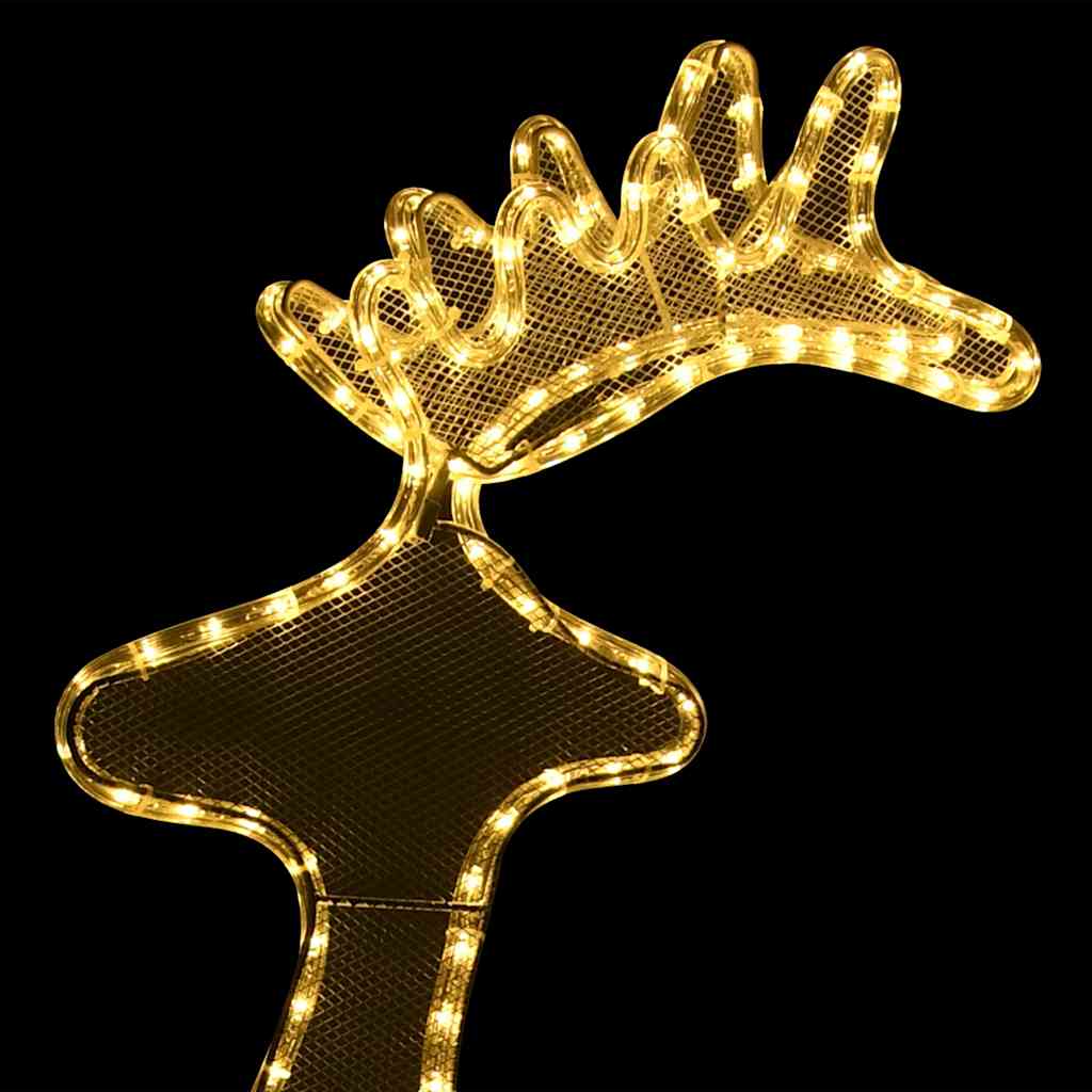 vidaXL Reindeer Christmas Decoration with Mesh 306 LEDs 60x24x89cm - warm white
