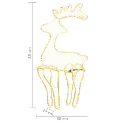 vidaXL Reindeer Christmas Decoration with Mesh 306 LEDs 60x24x89cm - warm white