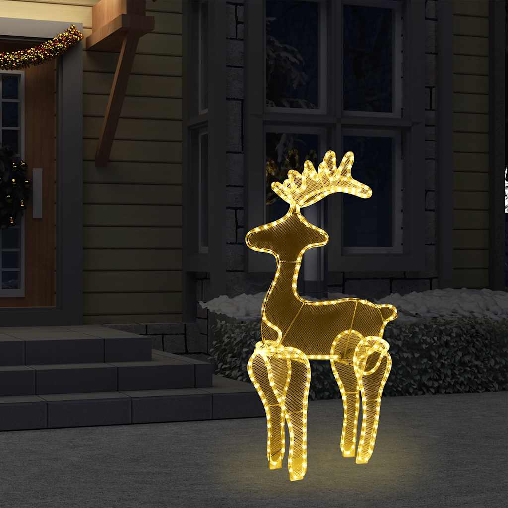 vidaXL Reindeer Christmas Decoration with Mesh 306 LEDs 60x24x89cm - warm white