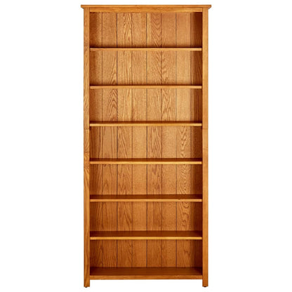 vidaXL 7-Tier Bookcase 90x22.5x200 cm Solid Oak Wood - Brown