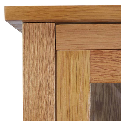 vidaXL Bookcase with 4 Doors 90x35x200 cm Solid Oak Wood and Glass - Brown