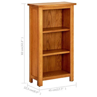 vidaXL Bookcase 45x22.5x82 cm Solid Oak Wood - Brown