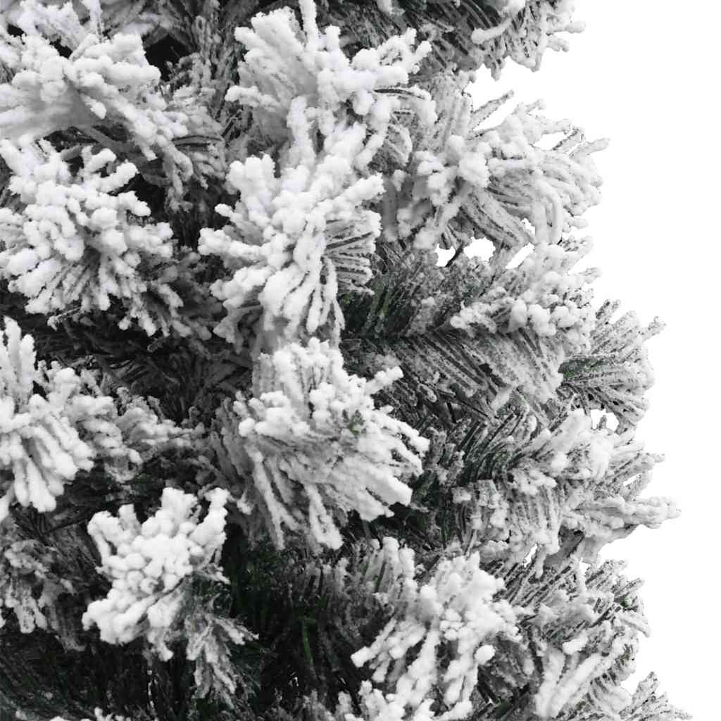 vidaXL Slim Artificial Christmas Tree with Flocked Snow Green 240 cm - Gre - 61 x 61 x 240 cm