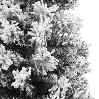 vidaXL Slim Artificial Christmas Tree with Flocked Snow Green 240 cm - Gre - 61 x 61 x 240 cm