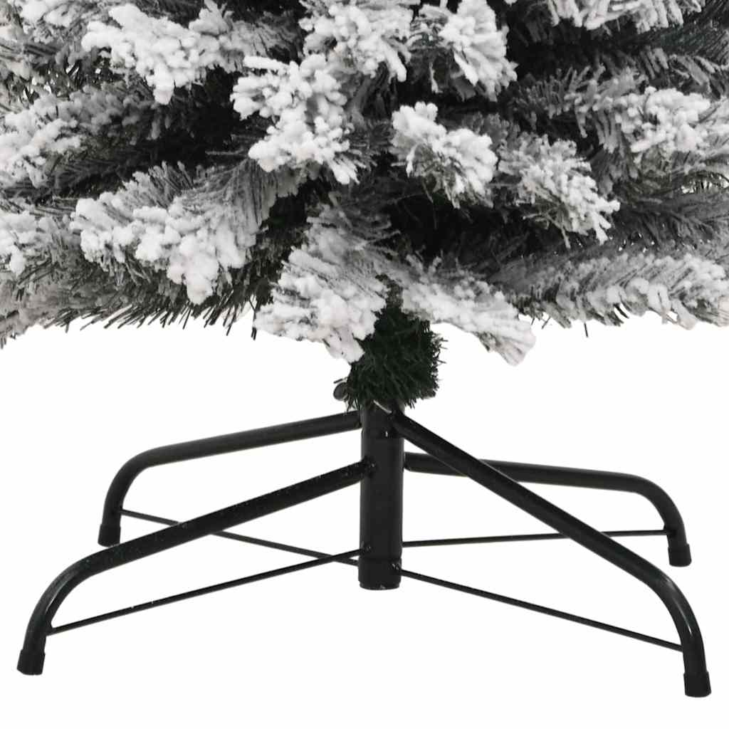 vidaXL Slim Artificial Christmas Tree with Flocked Snow Green 240 cm - Gre - 61 x 61 x 240 cm