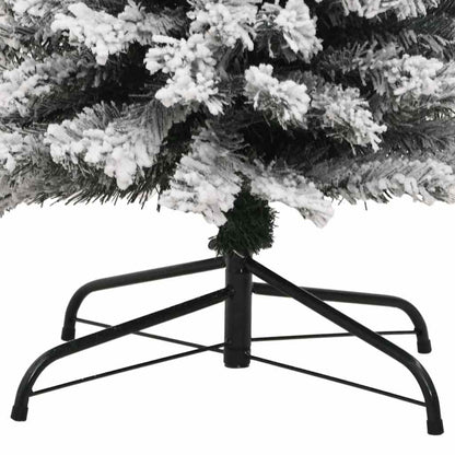 vidaXL Slim Artificial Christmas Tree with Flocked Snow Green 240 cm - Gre - 61 x 61 x 240 cm
