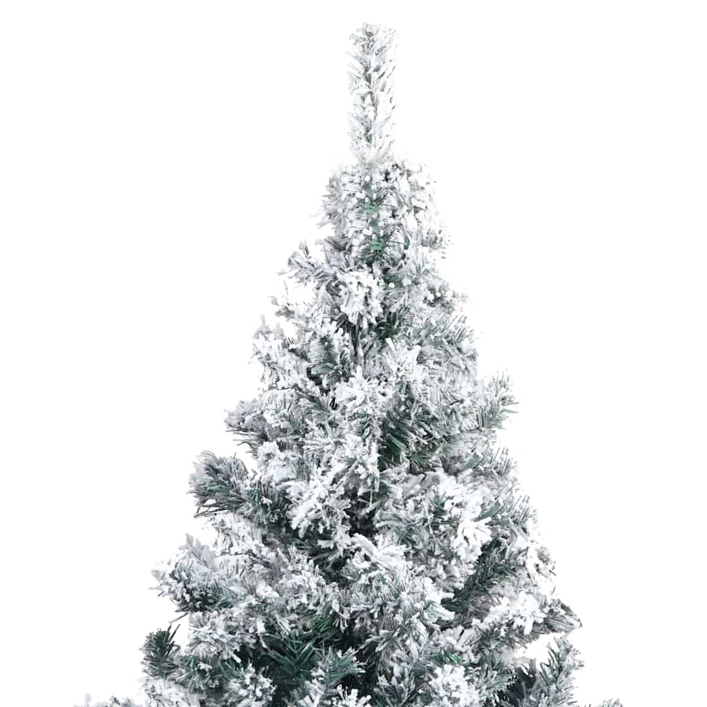 vidaXL Artificial Christmas Tree with Flocked Snow Green 180 cm PVC
