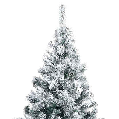 vidaXL Artificial Christmas Tree with Flocked Snow Green 180 cm PVC