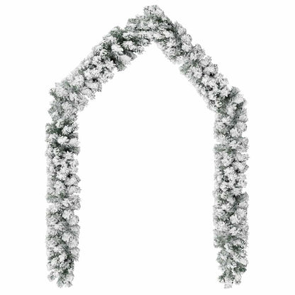 320967 vidaXL Christmas Garland with Flocked Snow Green 5 m PVC - Gre - 500 x 25 cm
