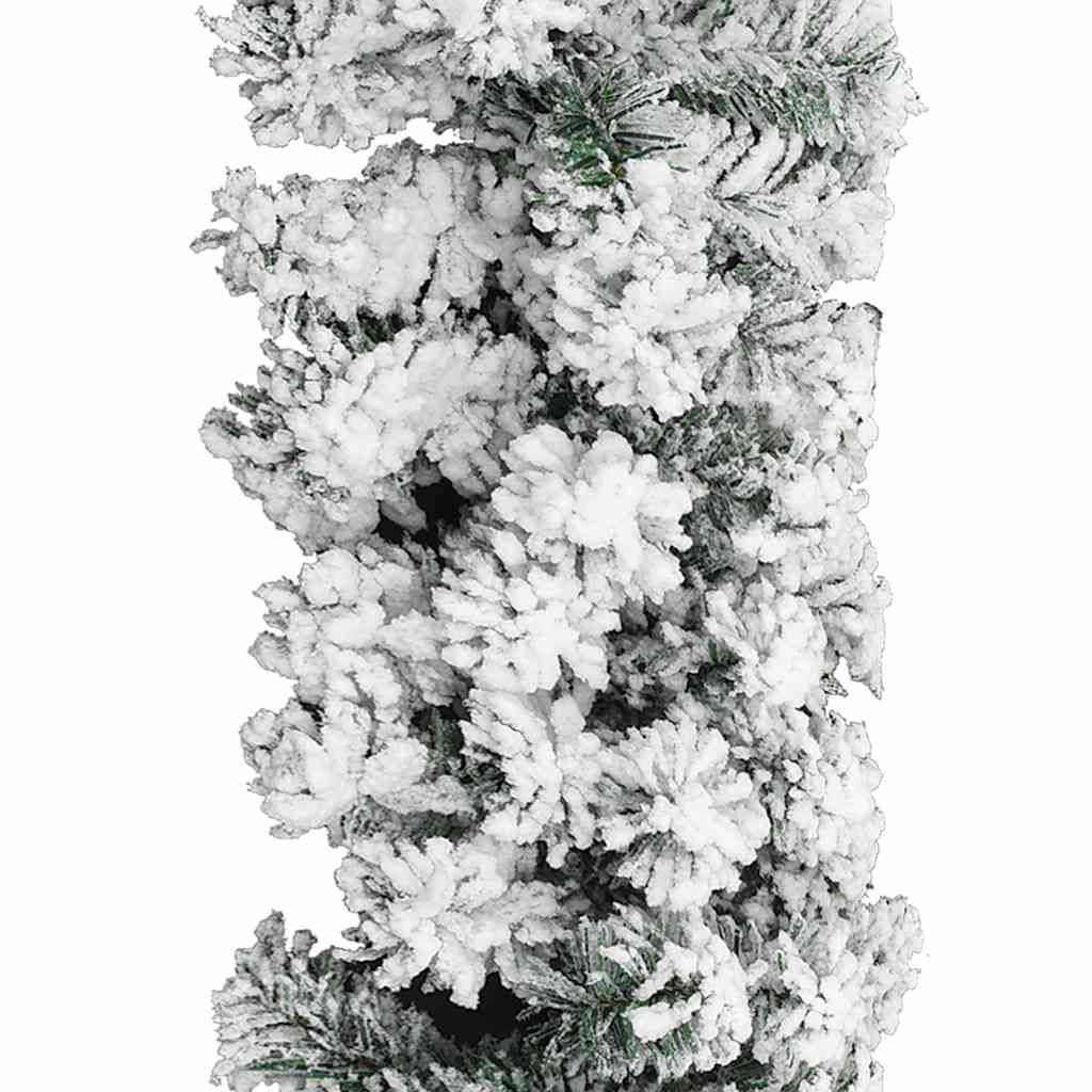 320967 vidaXL Christmas Garland with Flocked Snow Green 5 m PVC - Gre - 500 x 25 cm
