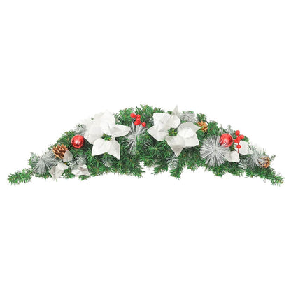 vidaXL Christmas Arch with LED Lights Green 90 cm PVC - green & white