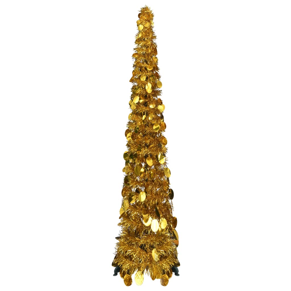 vidaXL Pop-up Artificial Christmas Tree Gold 120 cm PET - 120 x 25 cm