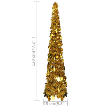vidaXL Pop-up Artificial Christmas Tree Gold 120 cm PET - 120 x 25 cm