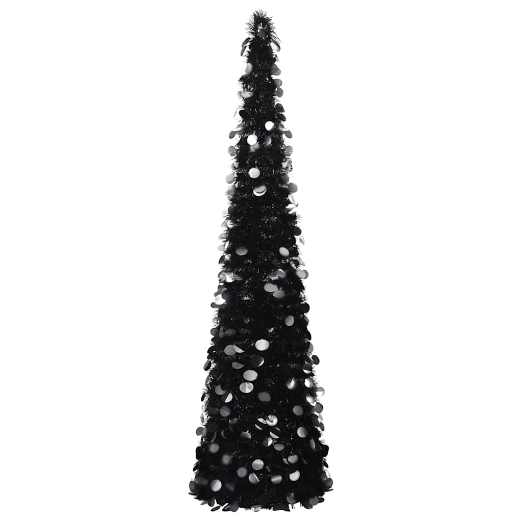 vidaXL Artificial Christmas trees PET Black - 45 x 45 x 180 cm