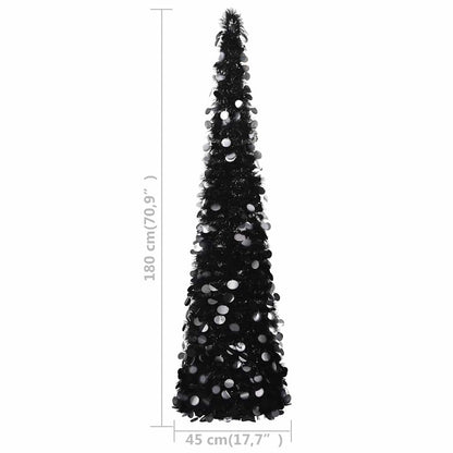 vidaXL Artificial Christmas trees PET Black - 45 x 45 x 180 cm