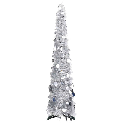 vidaXL Artificial Christmas trees PET Silver - 25 x 25 x 120 cm