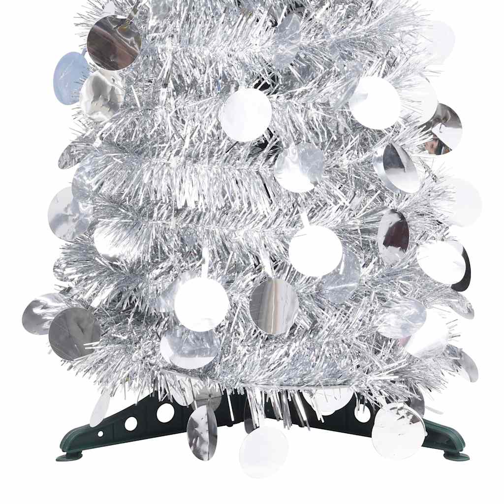 vidaXL Artificial Christmas trees PET Silver - 25 x 25 x 120 cm