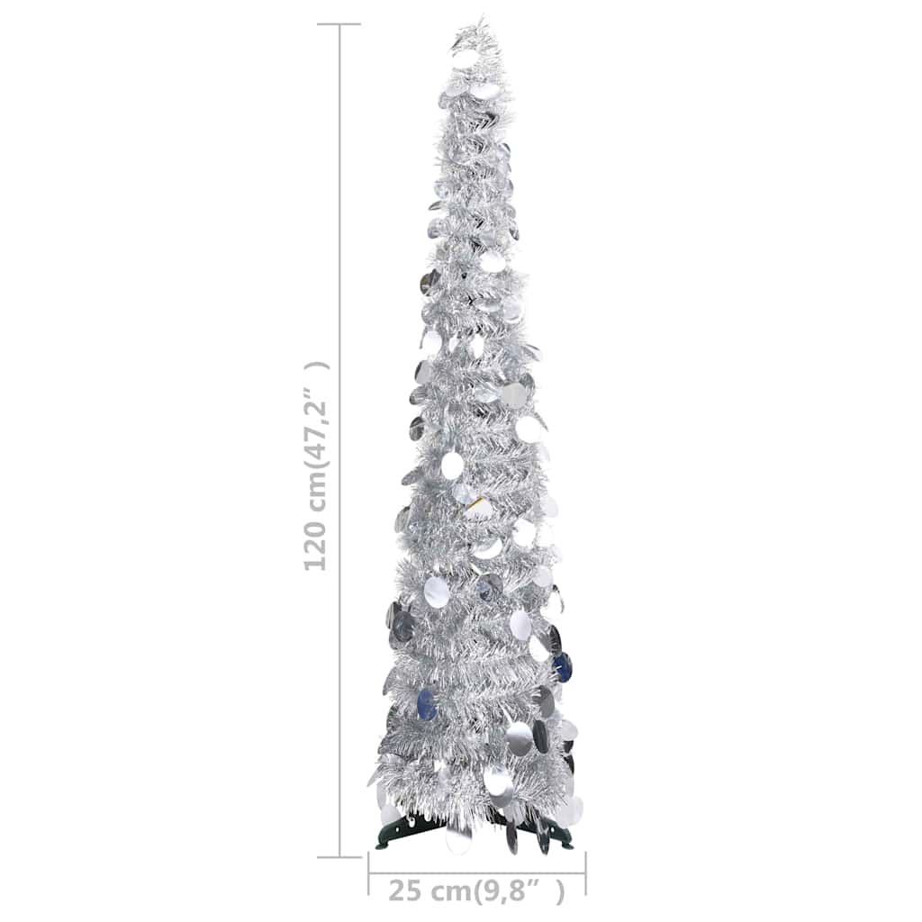 vidaXL Artificial Christmas trees PET Silver - 25 x 25 x 120 cm