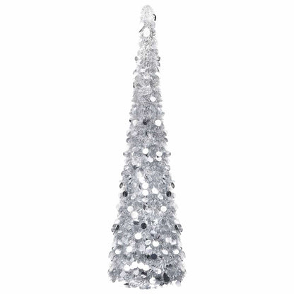 vidaXL Artificial Christmas trees PET Silver - 45 x 45 x 180 cm