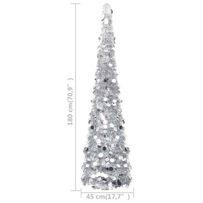 vidaXL Artificial Christmas trees PET Silver - 45 x 45 x 180 cm