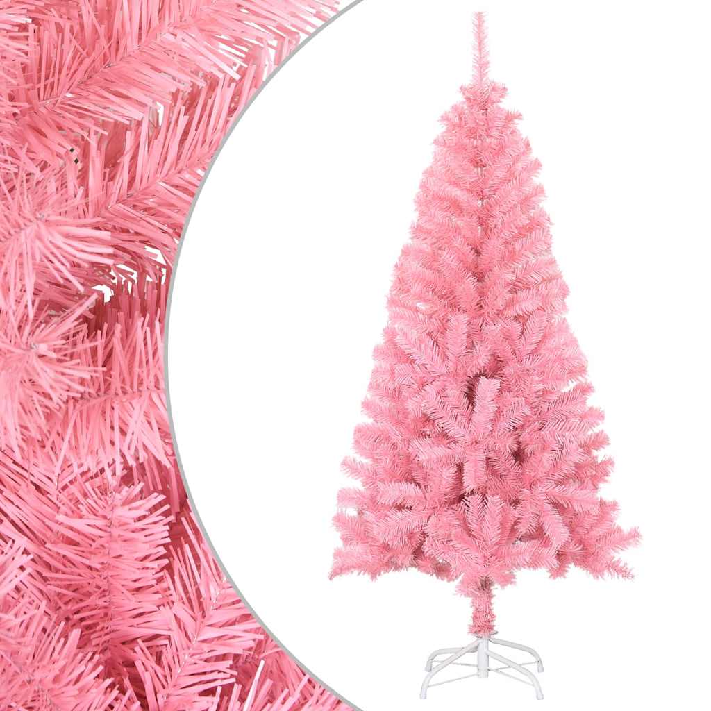 vidaXL Artificial Christmas Tree with Stand Pink 150 cm PVC - 150 x 80 cm