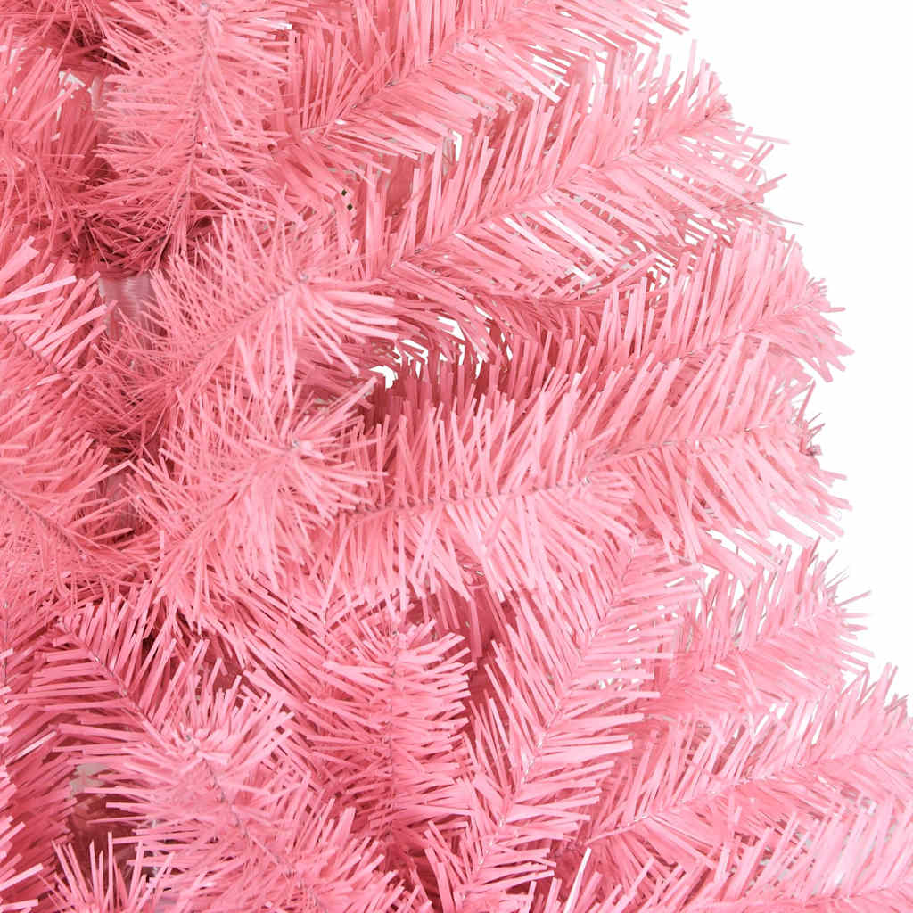 vidaXL Artificial Christmas Tree with Stand Pink 180 cm PVC - 180 x 90 cm