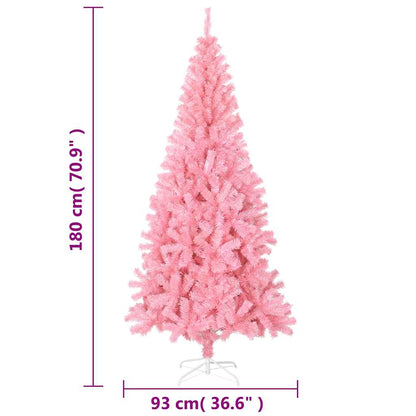 vidaXL Artificial Christmas Tree with Stand Pink 180 cm PVC - 180 x 90 cm