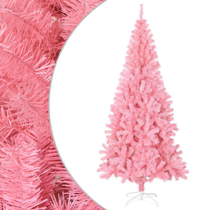 vidaXL Artificial Christmas Tree with Stand Pink 210 cm PVC - 210 x 110 cm