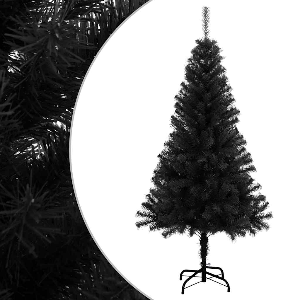 vidaXL Artificial Christmas Tree with Stand Black 150 cm PVC - 150 x 80 cm