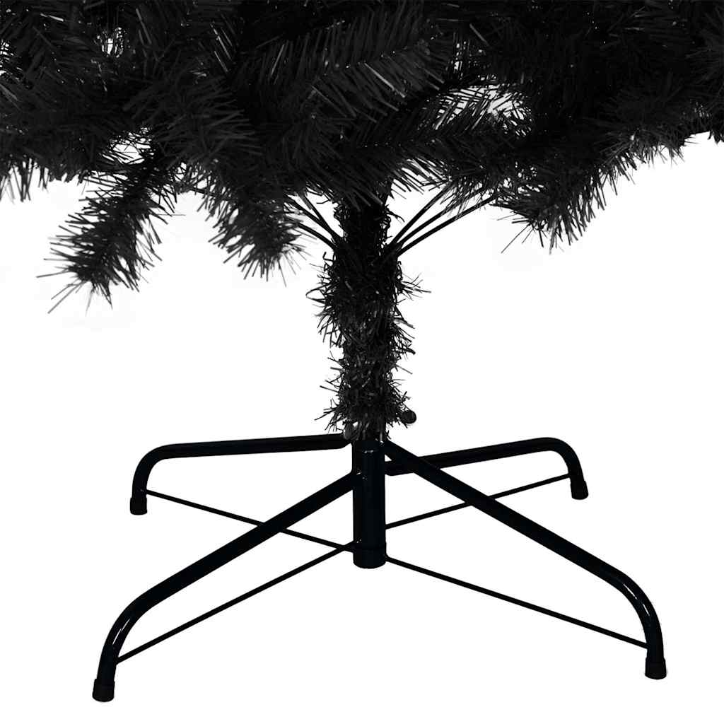 vidaXL Artificial Christmas Tree with Stand Black 210 cm PVC - 210 x 110 cm