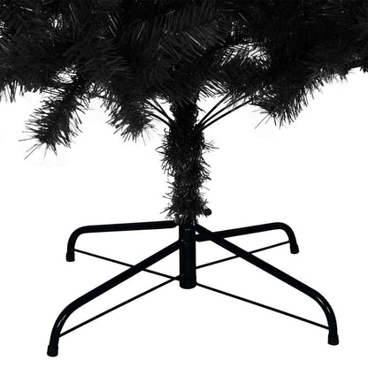 vidaXL Artificial Christmas Tree with Stand Black 210 cm PVC - 210 x 110 cm