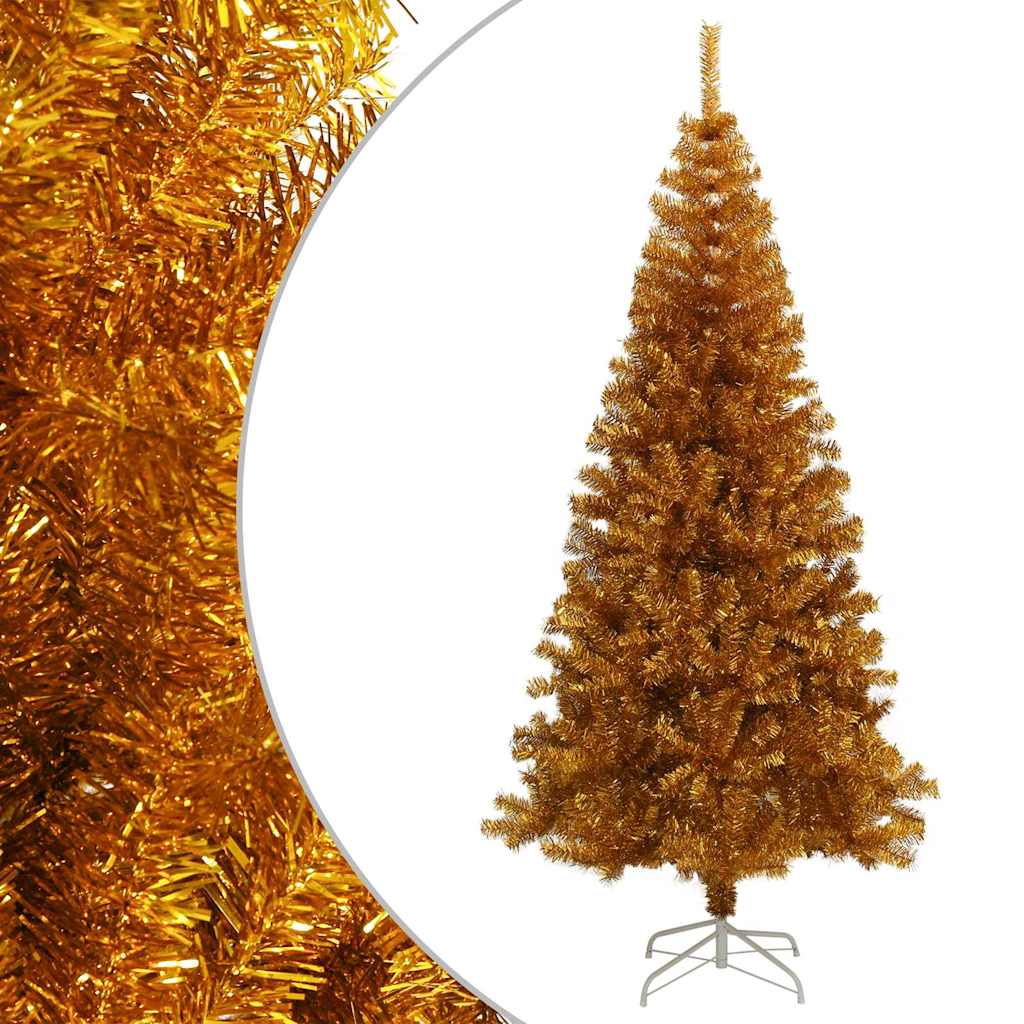 vidaXL Artificial Christmas Tree with Stand Gold 180 cm PET - 93 x 93 x 180 cm