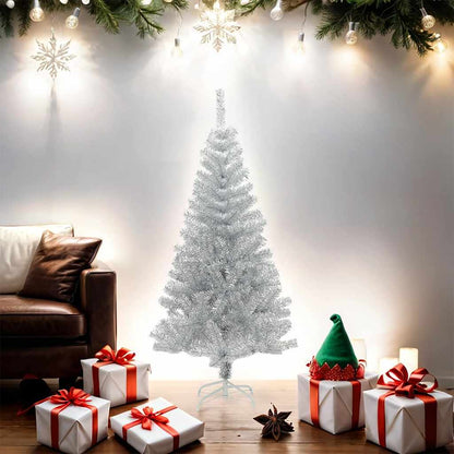 vidaXL Artificial Christmas Tree with Stand Silver 150 cm PET - 75 x 75 x 150 cm