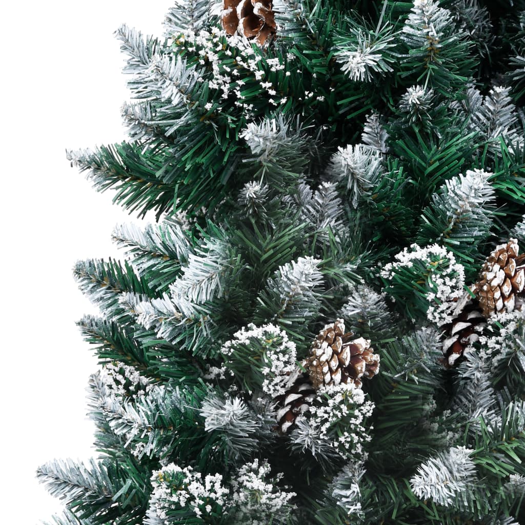 vidaXL Artificial Christmas Tree with Pine Cones and White Snow 150 cm - Green - 150 x 93 cm