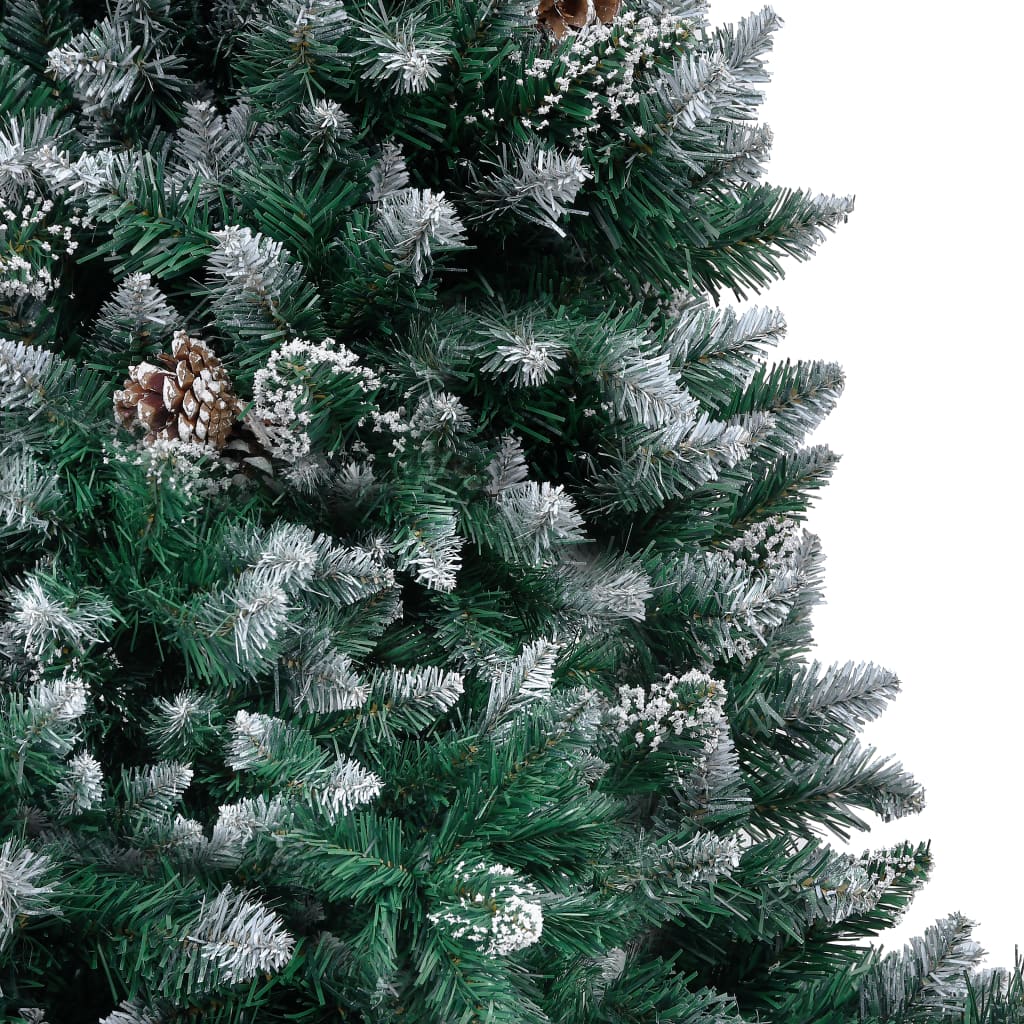 vidaXL Artificial Christmas Tree with Pine Cones and White Snow 150 cm - Green - 150 x 93 cm