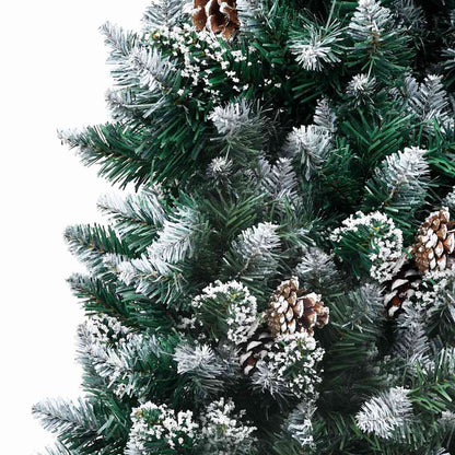 321016 vidaXL Artificial Christmas Tree with Pine Cones and White Snow 180 cm - Gre - 100 x 100 x 180 cm