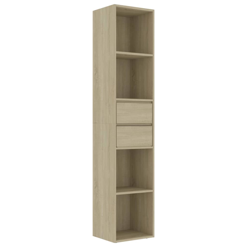 vidaXL Book Cabinet Sonoma Oak 36x30x171 cm Engineered Wood - Brown