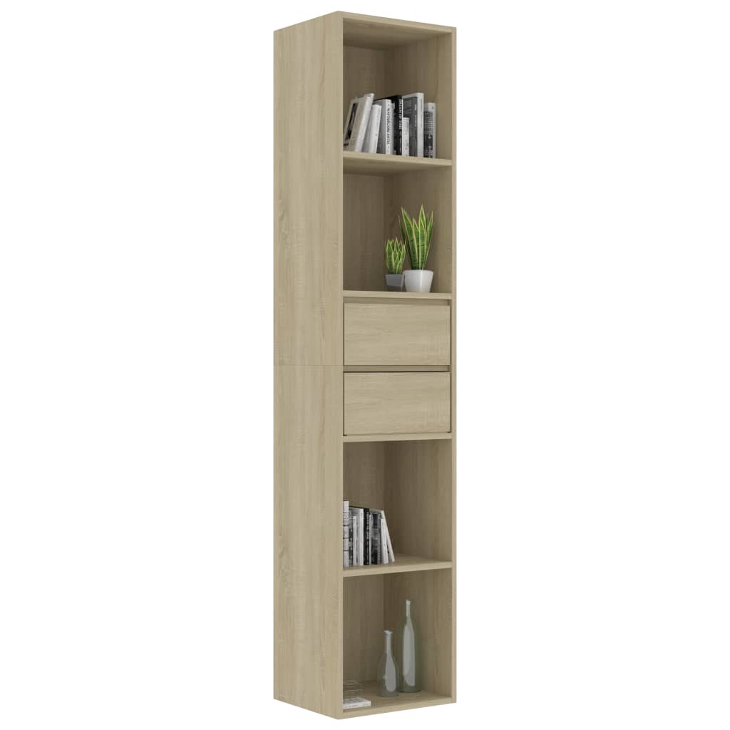 vidaXL Book Cabinet Sonoma Oak 36x30x171 cm Engineered Wood - Brown