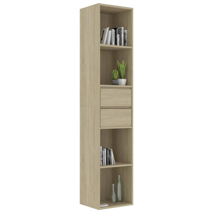vidaXL Book Cabinet Sonoma Oak 36x30x171 cm Engineered Wood - Brown