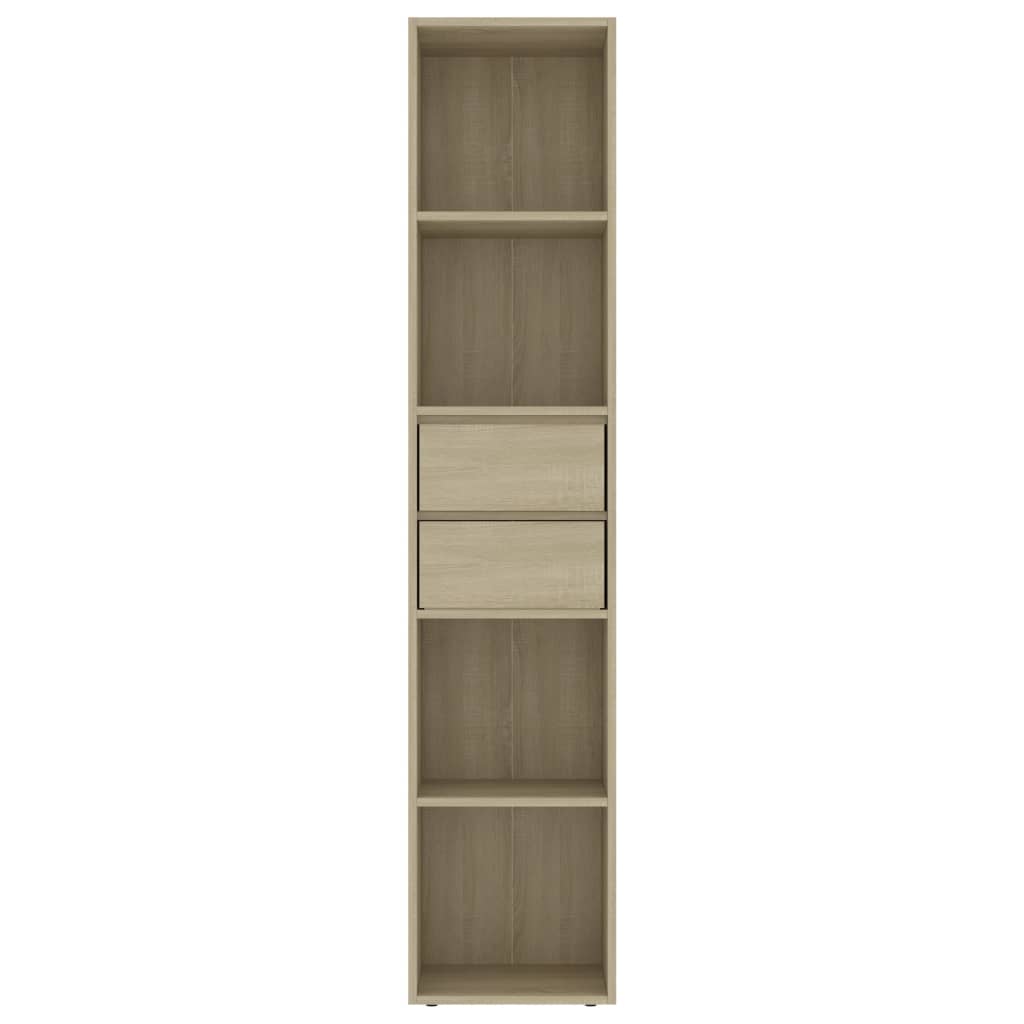 vidaXL Book Cabinet Sonoma Oak 36x30x171 cm Engineered Wood - Brown