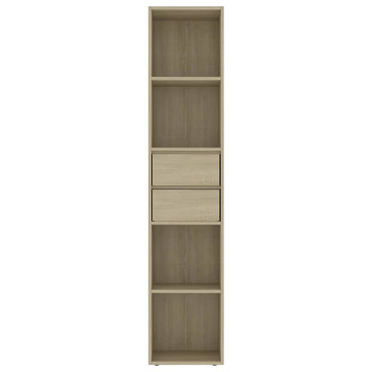 vidaXL Book Cabinet Sonoma Oak 36x30x171 cm Engineered Wood - Brown