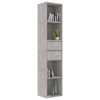 vidaXL Book Cabinet Concrete Grey 36x30x171 cm Engineered Wood