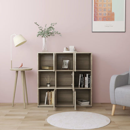 vidaXL Book Cabinet Sonoma Oak 90x30x90 cm Engineered Wood - Brown