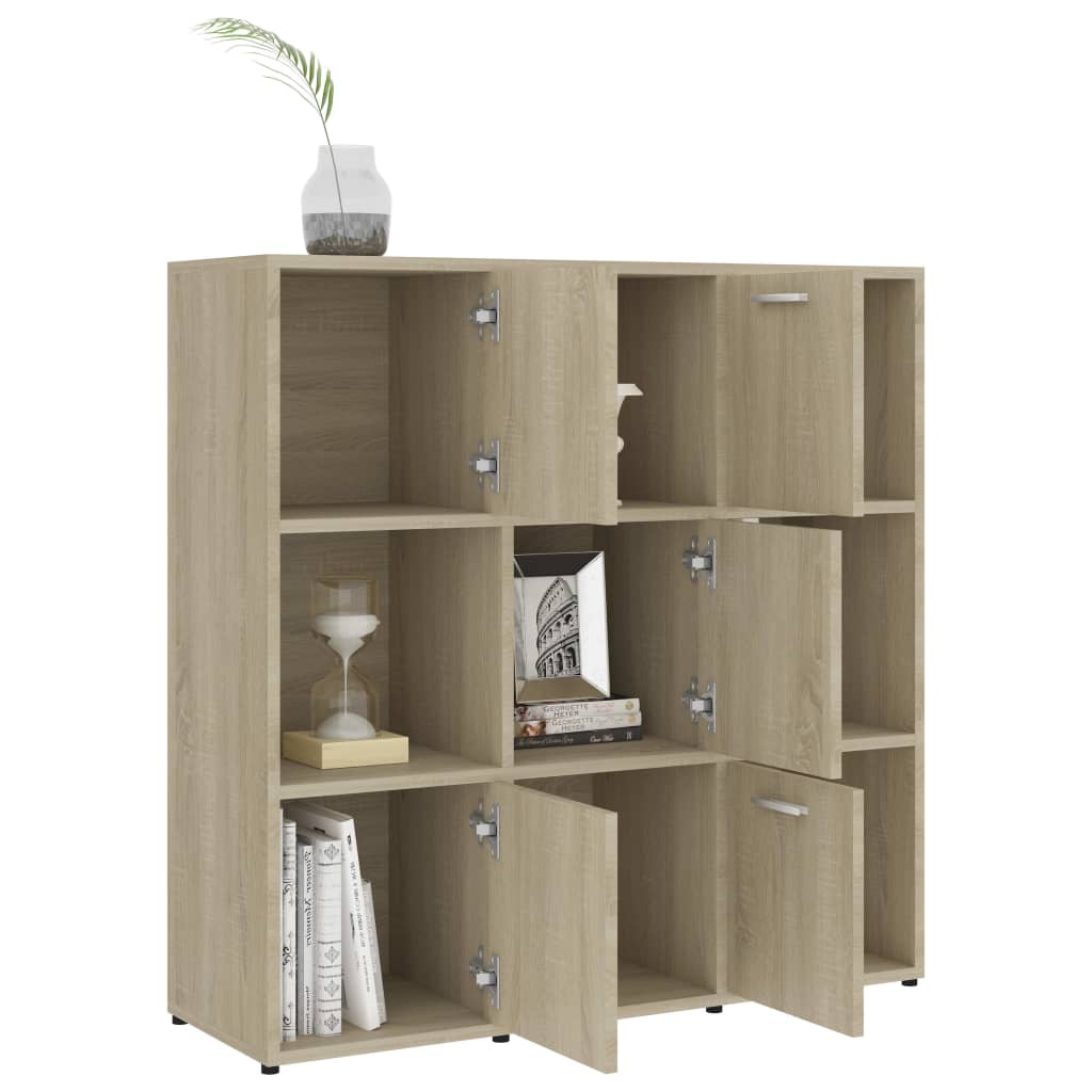 vidaXL Book Cabinet Sonoma Oak 90x30x90 cm Engineered Wood - Brown